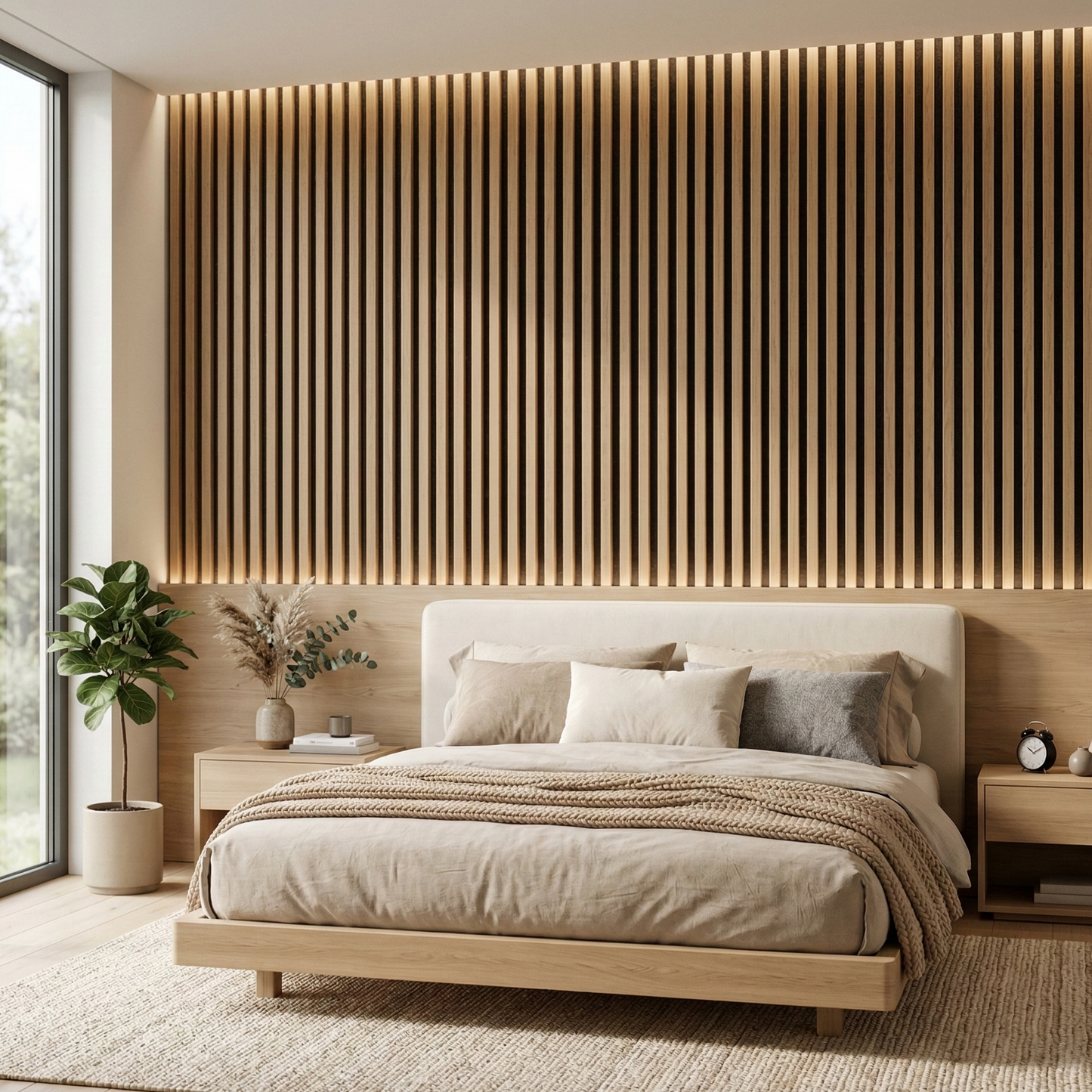Premium Acoustic Slat Wall Panel – 270 × 110 cm - Aeki