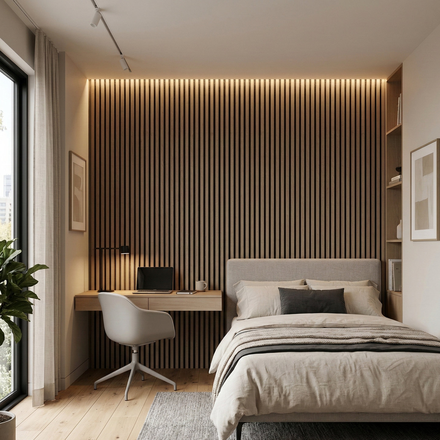 Premium Acoustic Slat Wall Panel – 270 × 110 cm - Aeki