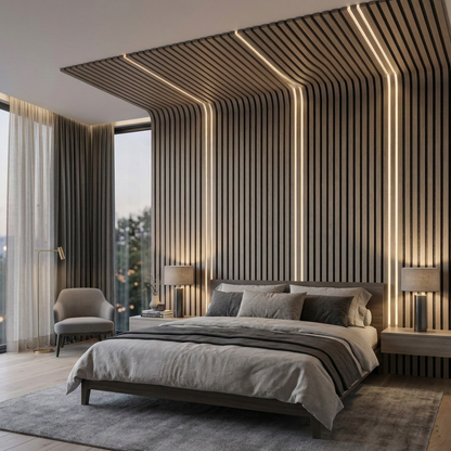 Premium Acoustic Slat Wall Panel – 270 × 110 cm - Aeki